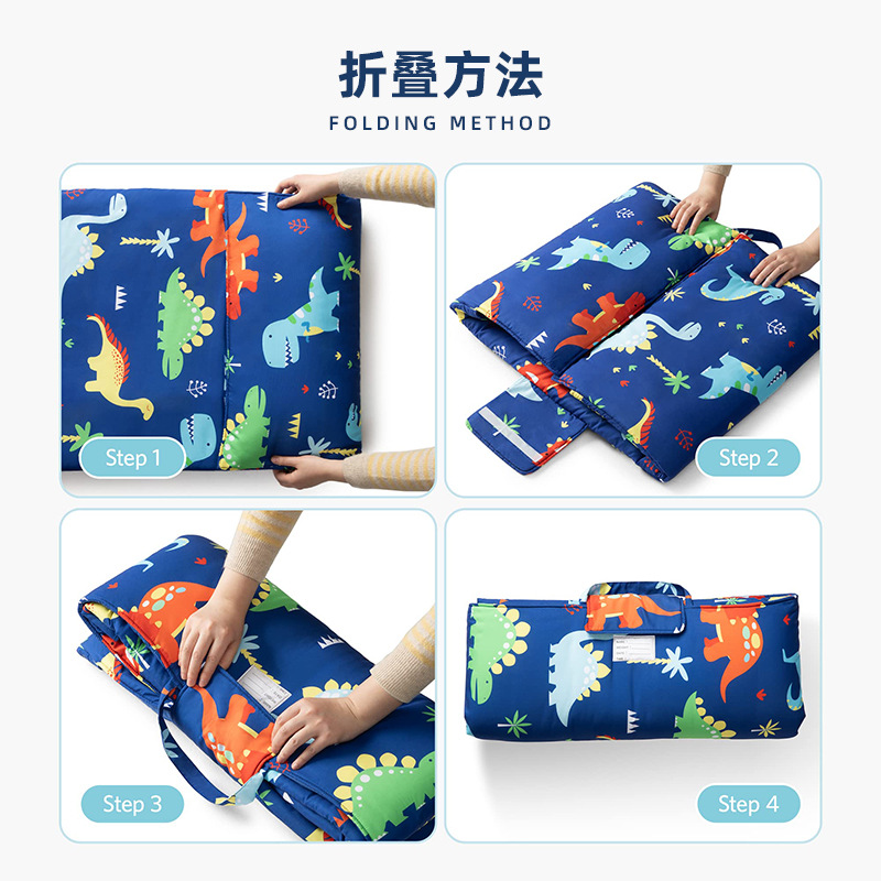 Cross-border printed sleeping bag for children's nap, portable folding autumn and winter anti-kick quilt, primary school sleeping bag Application Scenario