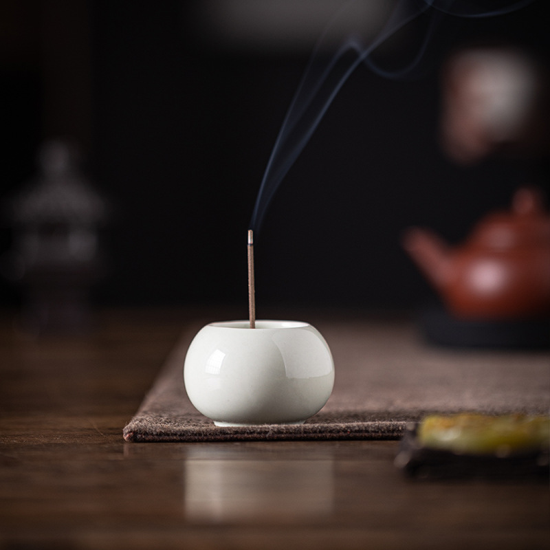 Ceramic incense stick, Baifu VAT incense burner, household indoor sandalwood incense burner, mini incense burner, incense line, incense stick, incense stand, small decorative items, handicrafts, gifts, incense burner Application Scenario