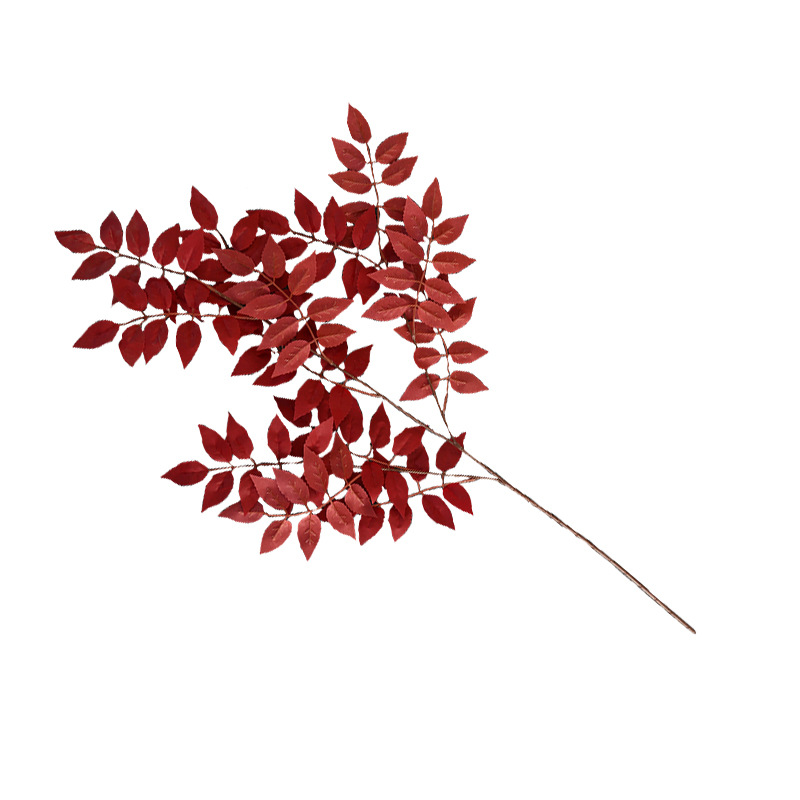 仿真凌霄叶绿植婚庆软装榕树叶绢花森系花排办公文化园艺装饰品详情图5