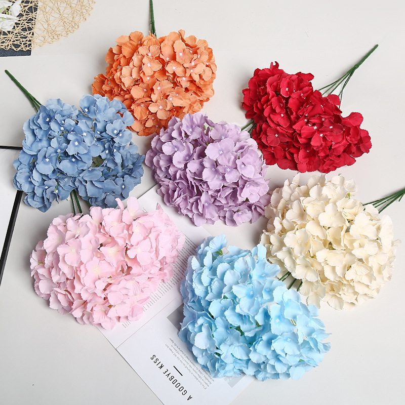 绣球花五头仿真花束墙面装饰婚庆插花园林工程假花工艺品礼品