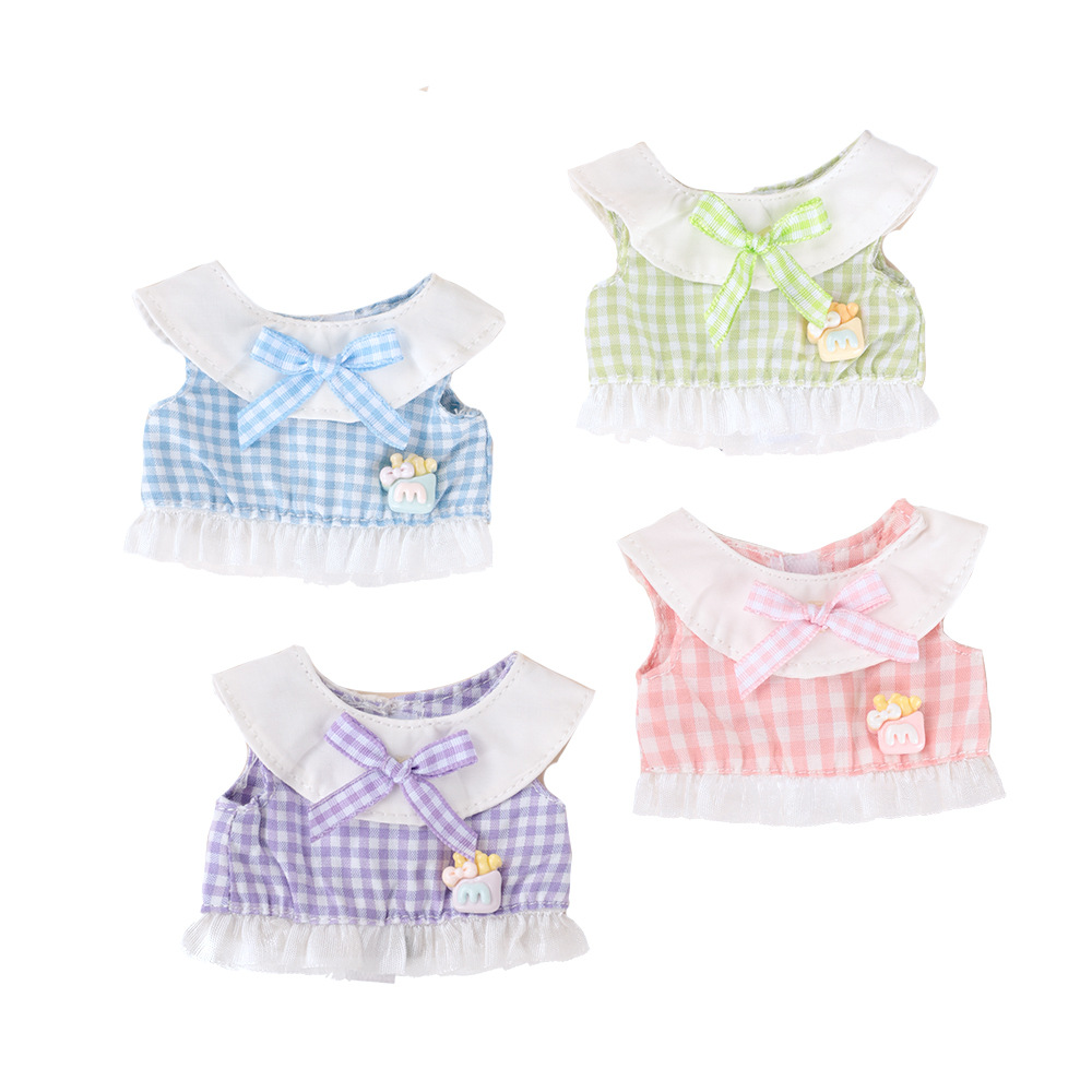 【 Exclusive Baby Clothes 】 New round-neck small vest baby clothes doll doll with a hundred matching outfits and long legs kt dress-up baby clothes Item Picture