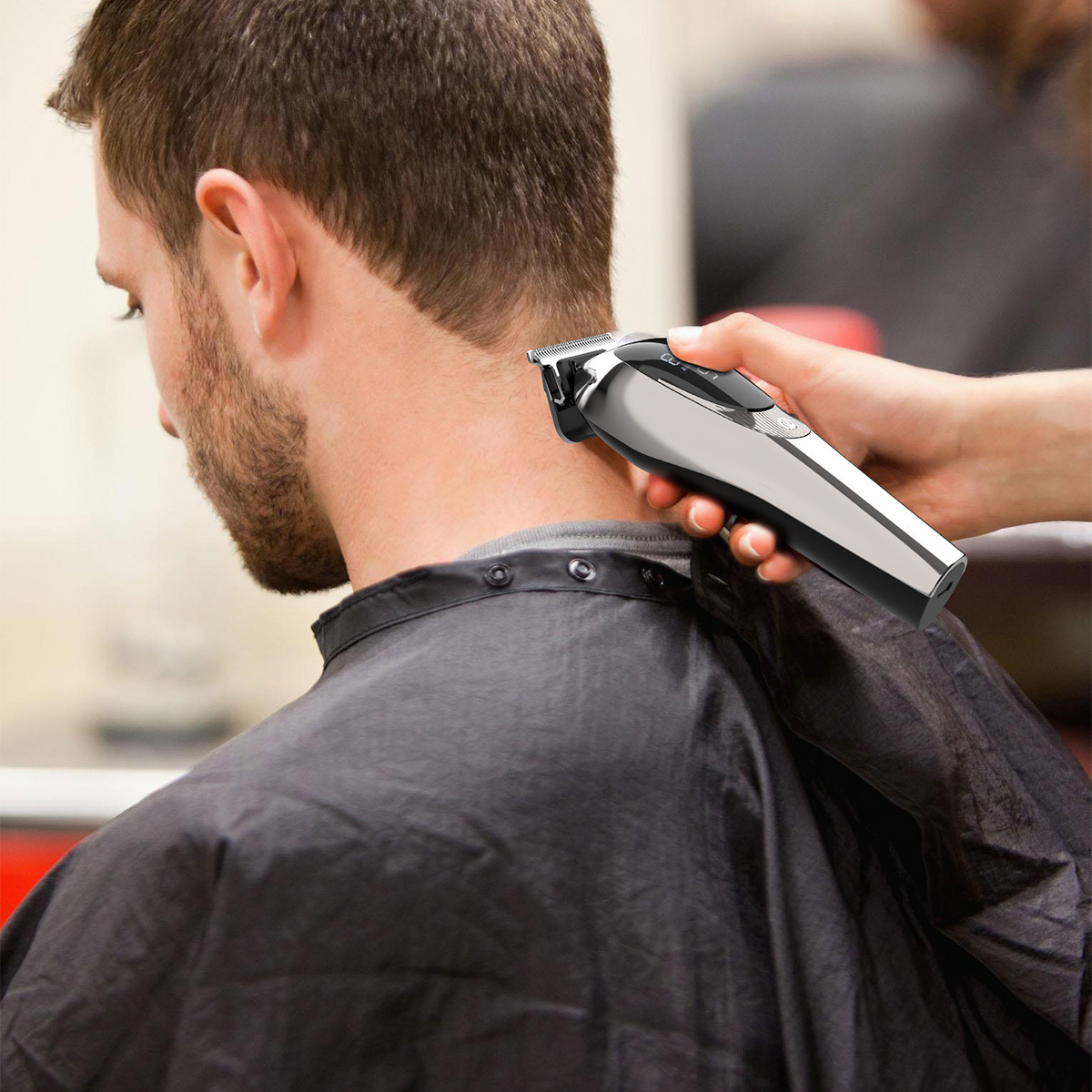 Retro electric hair clipper, men's household shaving machine, dual-speed LCD digital display oil head engraving electric clipper Specification image