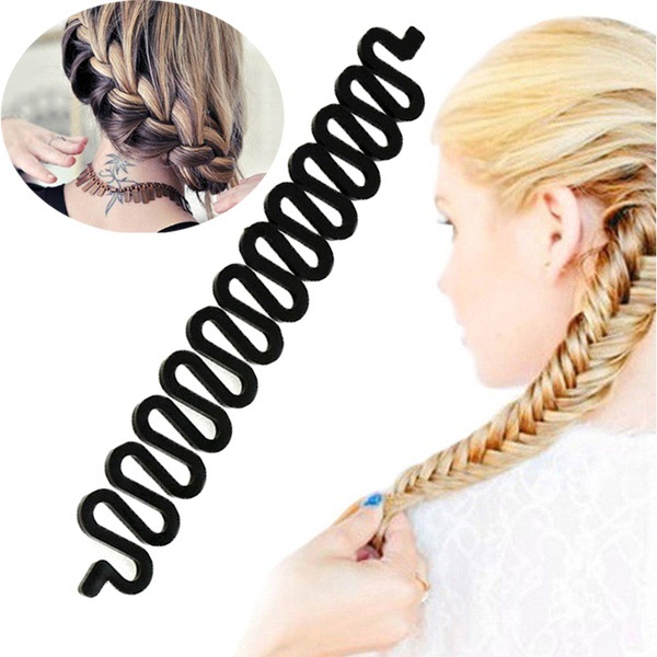 Amazon braiding tool, a must-have for updo, fishbone braid accessory, styling tool, braided hair, long hair curl, and beauty tool Application Scenario
