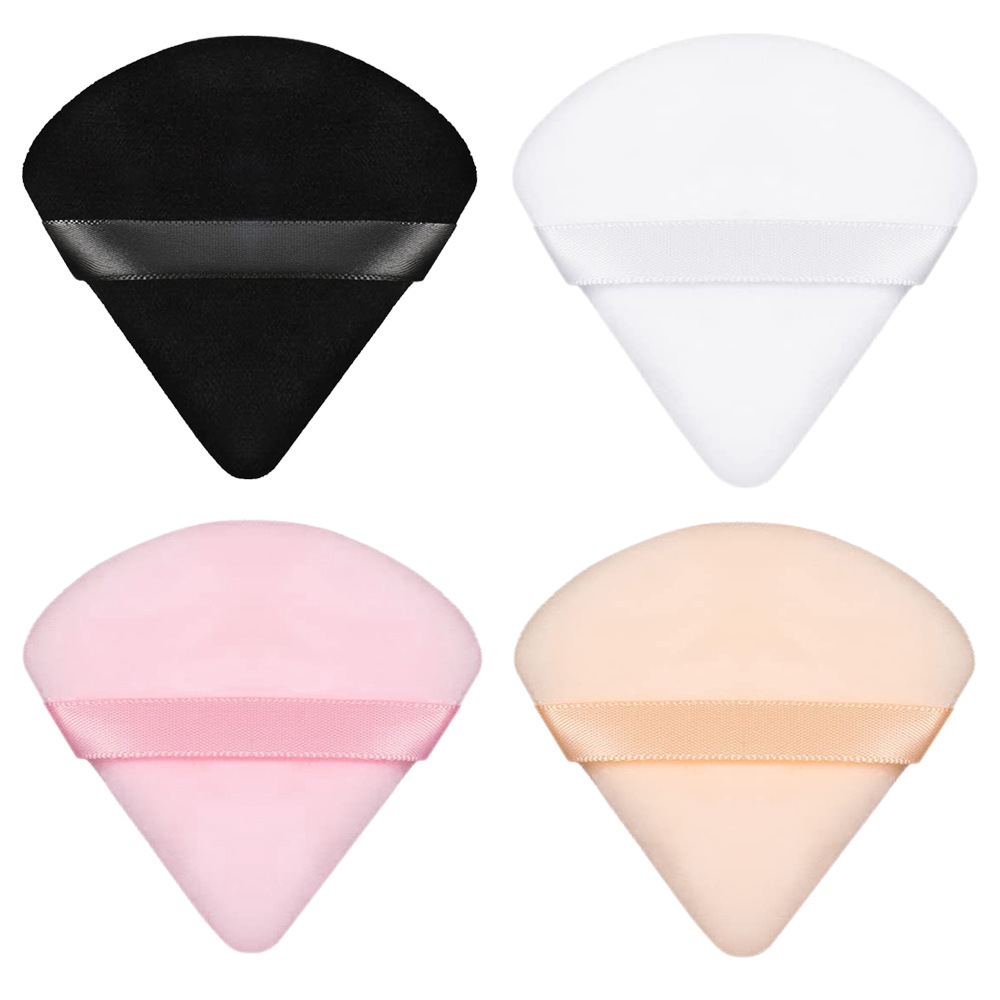 Beauty Triangle Crystal Velvet Loose Powder Puff, genuine makeup setting, flocking beauty, skin care and makeup tools wholesale Item Picture
