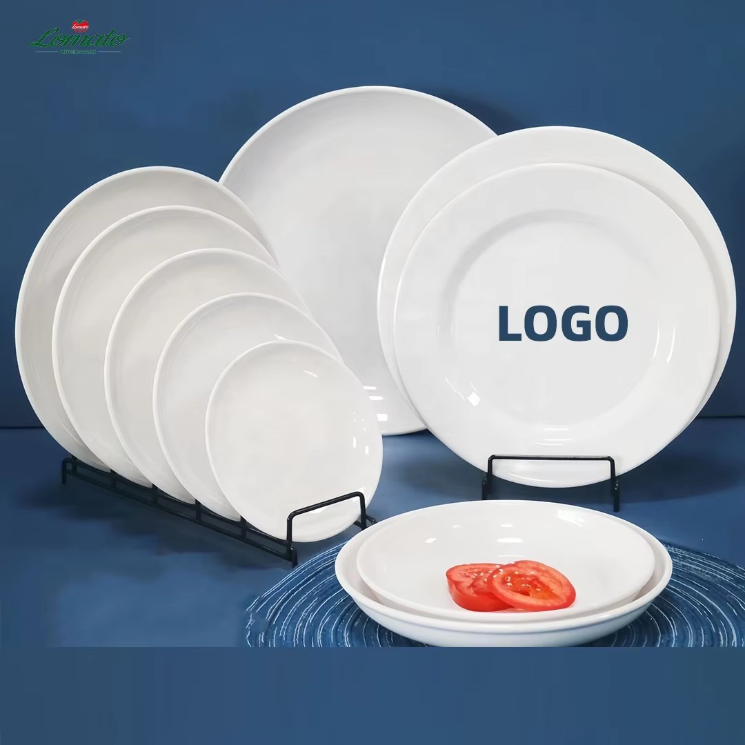 White melamine round sushi plates, loose wedding, restaurant, hotel, daily necessities tableware, simple and modern plates