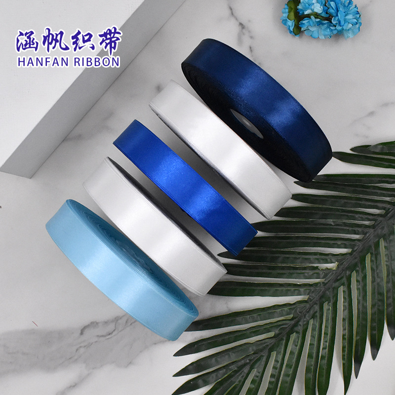 High-quality polyester tape, woven tape, blue ribbon, diy hand-woven bow ribbon, 100 yards per roll Application Scenario