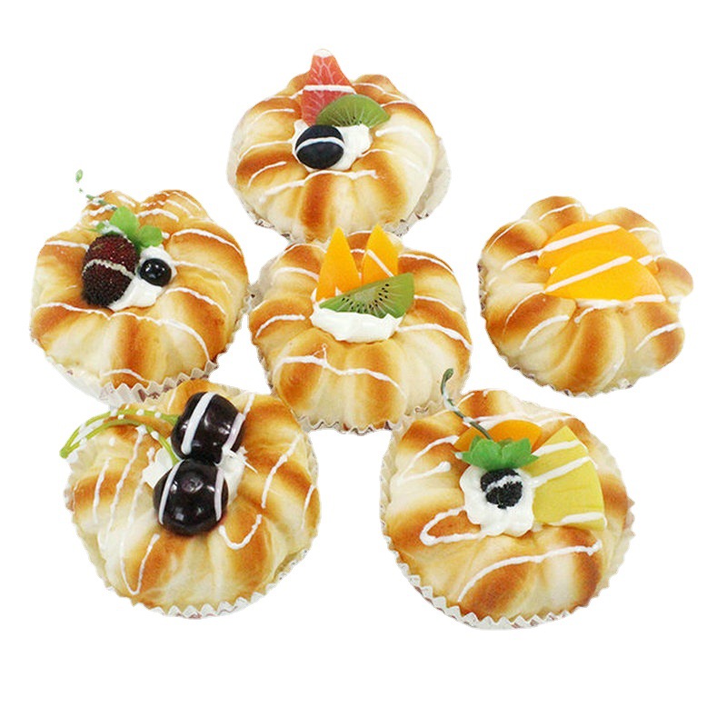 New and unique European-style paper cup bread model fridge magnets, creative home decoration window display INS set, baking supplies set details Picture