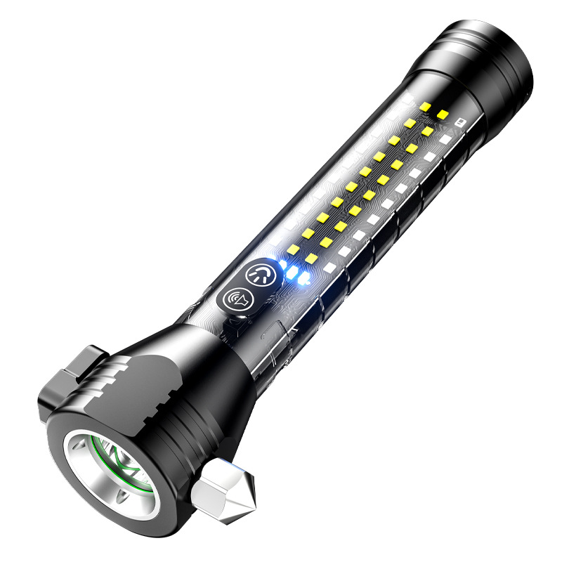 Customized aluminum alloy high-intensity flashlight, high-lumen multi-functional emergency escape portable lighting lamp, laser lamp special safety lamp Item Picture