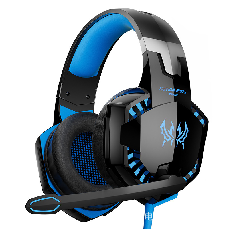 Inzo G2000 over-ear headphones, wired desktop computer, gaming with microphone, 3.5mmUSB digital accessory Item Picture