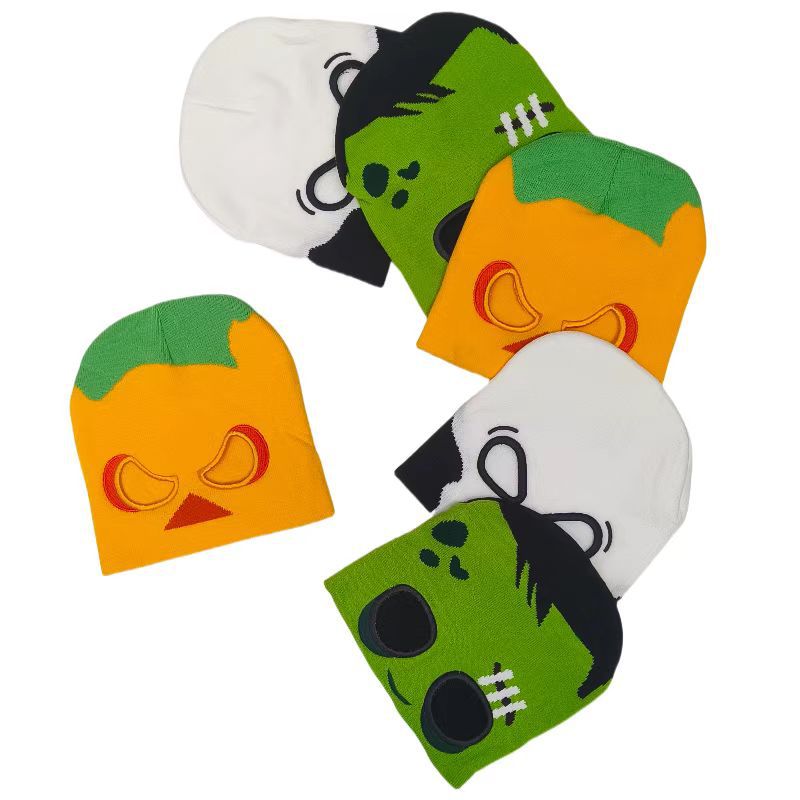 万圣节搞怪露眼毛线帽秋冬男女针织嘻哈百搭保暖防寒服装配饰帽子头巾节庆表演