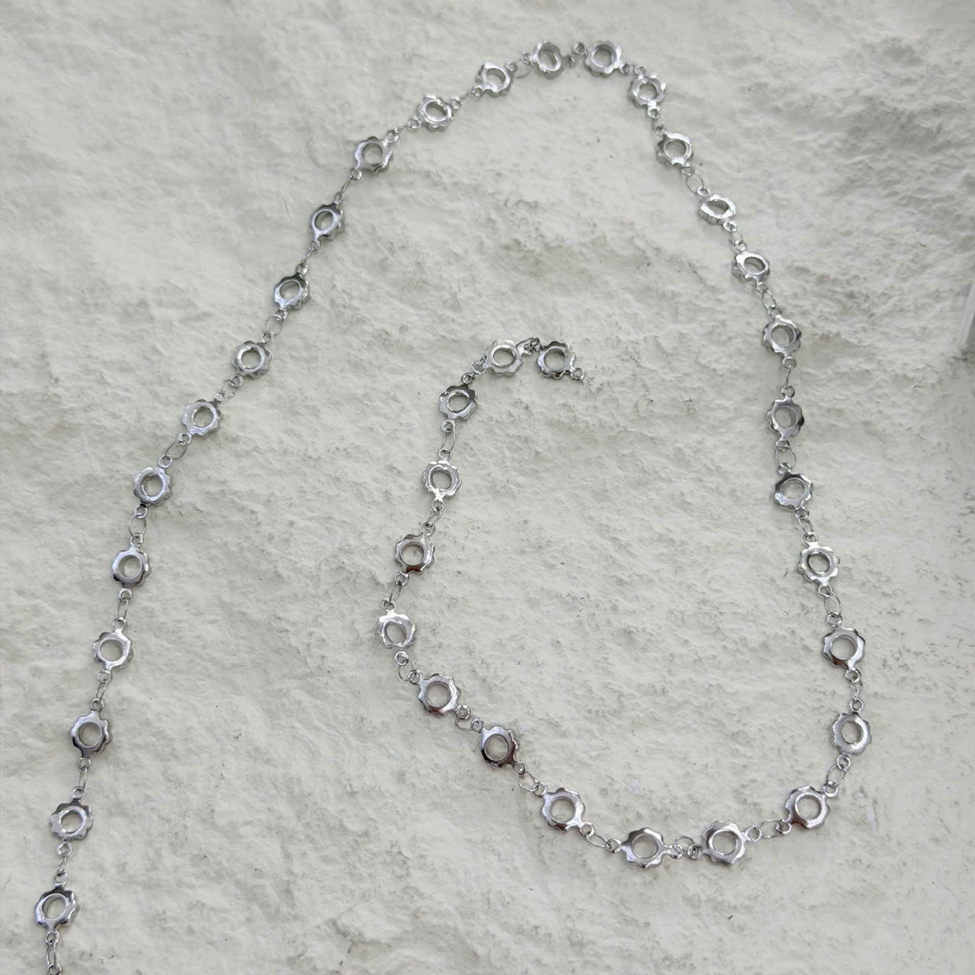 Stainless steel color gear chain DIY jewelry accessories, handcrafted necklaces and bracelets, semi-finished raw materials, chain accessories details Picture