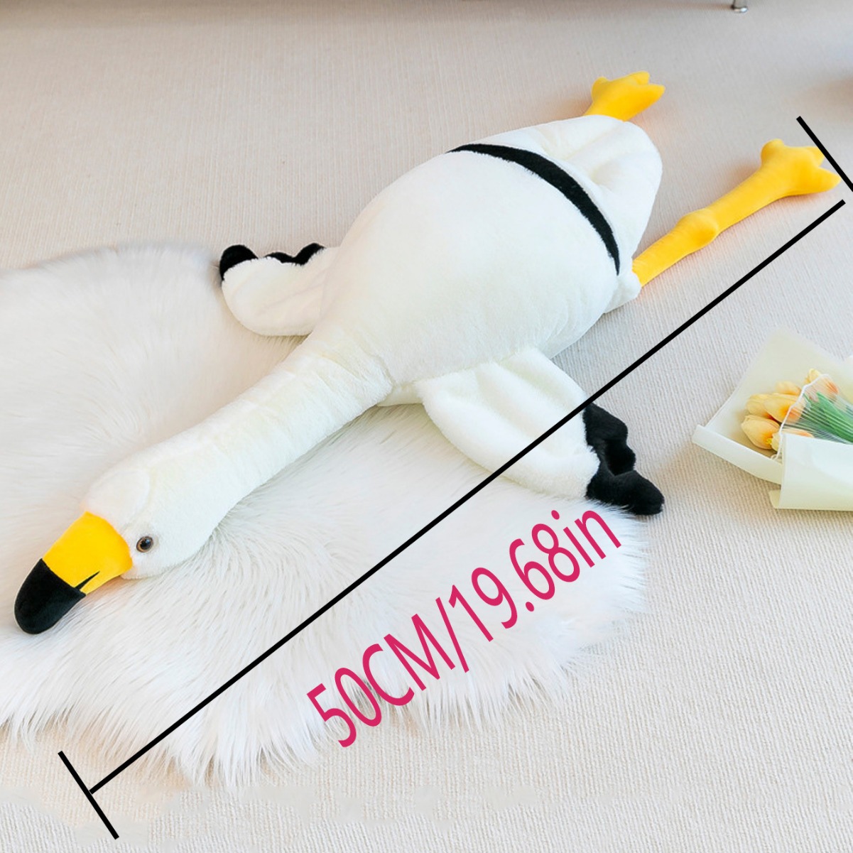 New cute flamingo plush toys, children's throw pillows, big goose figurines, sleeping companions, birthday gifts, female doll figurines, throw pillows Application Scenario