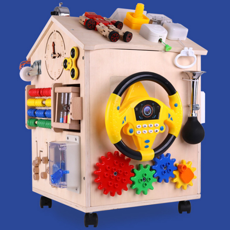 Montessori Montessori Early Education Busy Board House, diy accessories, 1-2 years old intelligence and science education toys, numbers, shapes, cognition, multi-hole learning Application Scenario