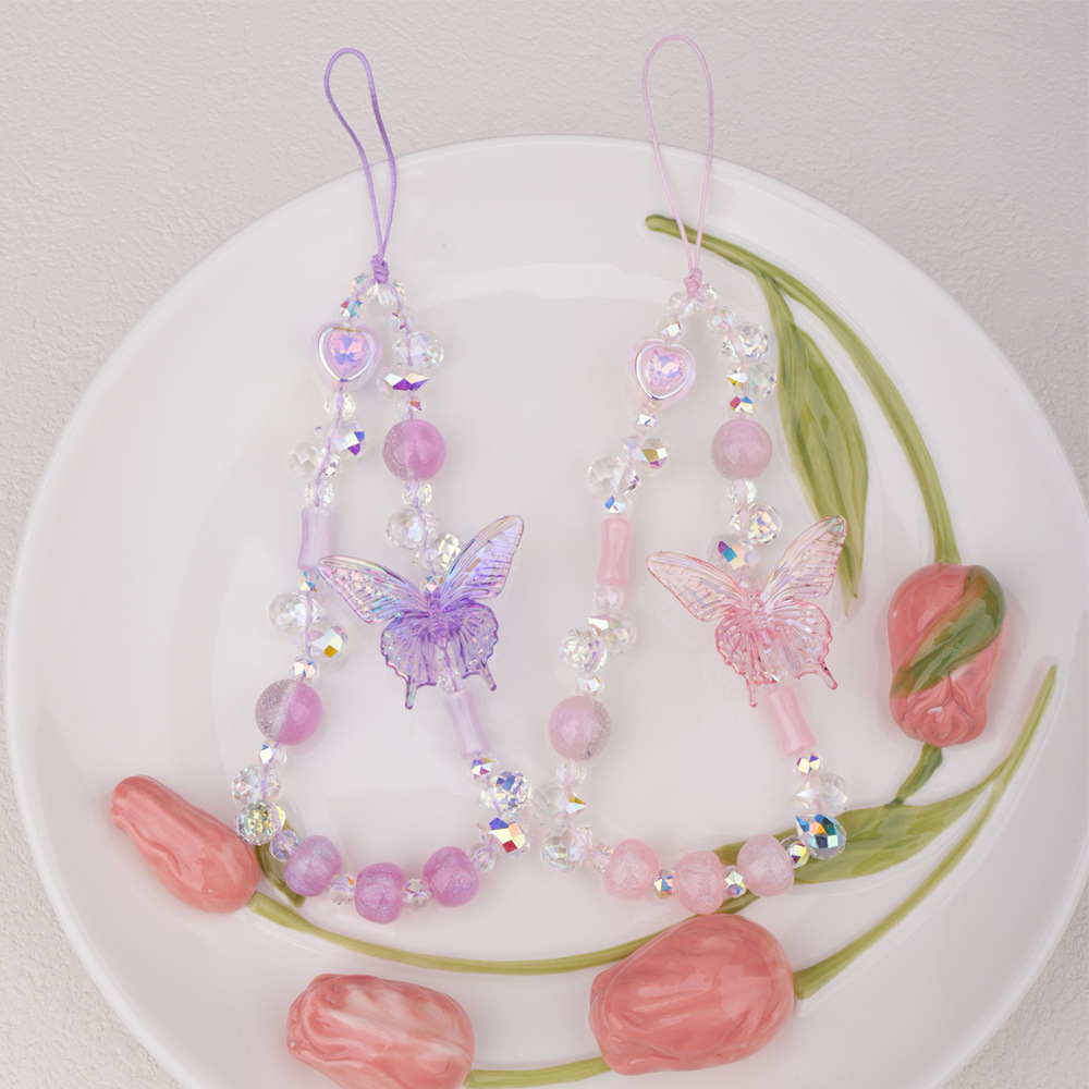 Sweet light purple candy, cute bow, mobile phone chain, ccd pendant, bag accessory, sweet girl's best friend accessory