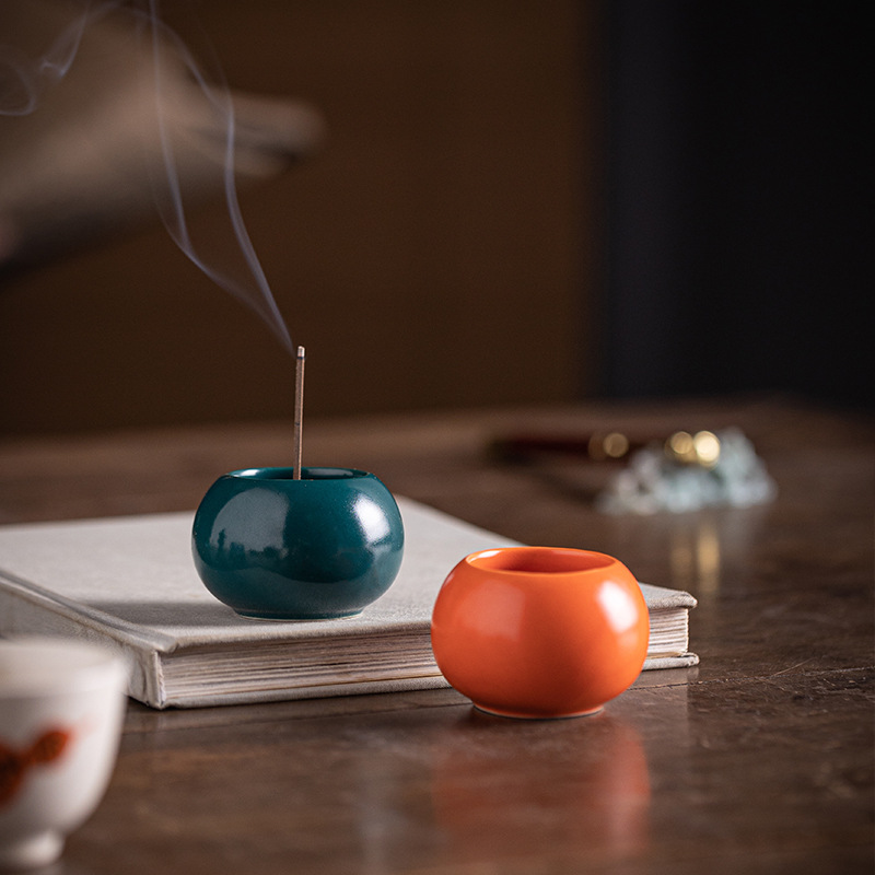 Ceramic incense stick, Baifu VAT incense burner, household indoor sandalwood incense burner, mini incense burner, incense line, incense stick, incense stand, small decorative items, handicrafts, gifts, incense burner Specification image