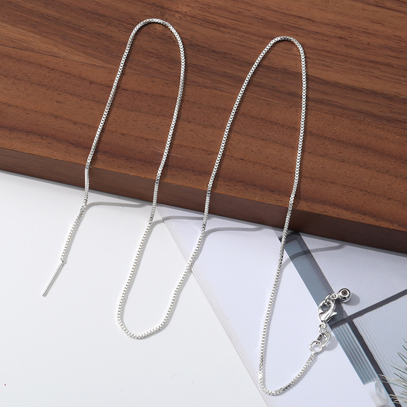 Hot-selling stainless steel pure silver cross chain necklace, women's pure silver chain pendant, sparkling and polished collarbone chain silver jewelry wholesale