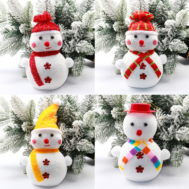 Christmas foam snowman three-dimensional decoration 12x9cm, single shopping mall hotel scene arrangement, Christmas decoration supplies, office culture, Christmas supplies