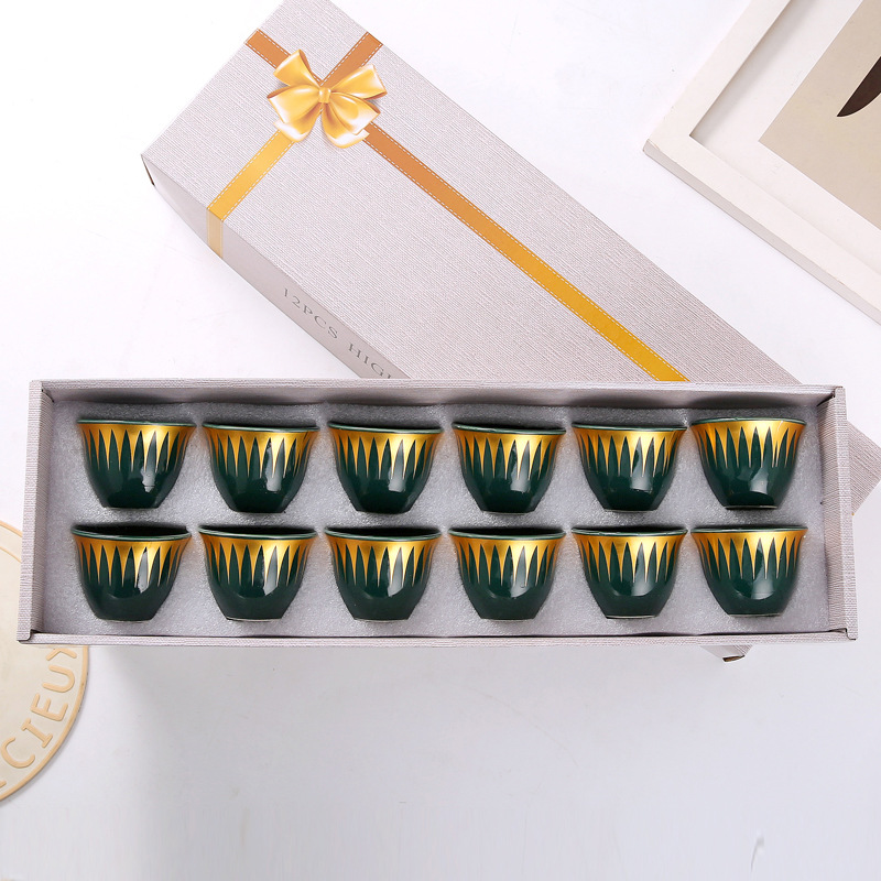 Cross-border Middle East creative Ceramic Moonlight Cup, European-style gilded Grandpa Cup set, business gift tea cups Application Scenario