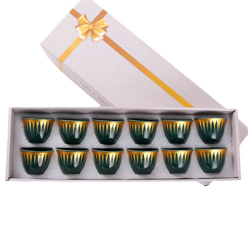Cross-border Middle East creative Ceramic Moonlight Cup, European-style gilded Grandpa Cup set, business gift tea cups Specification image