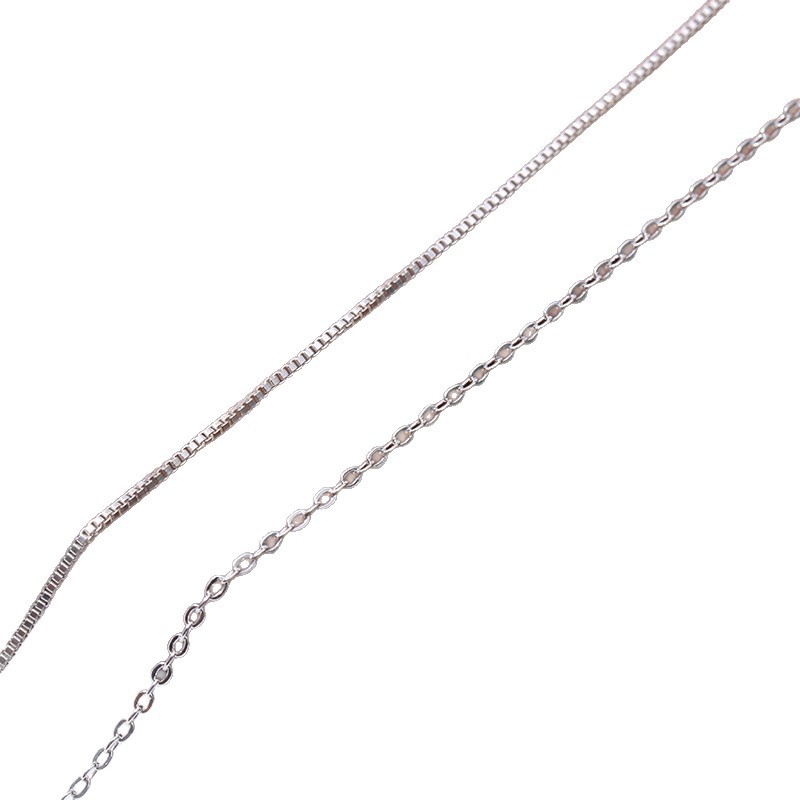 Hot-selling stainless steel pure silver cross chain necklace, women's pure silver chain pendant, sparkling and polished collarbone chain silver jewelry wholesale Item Picture