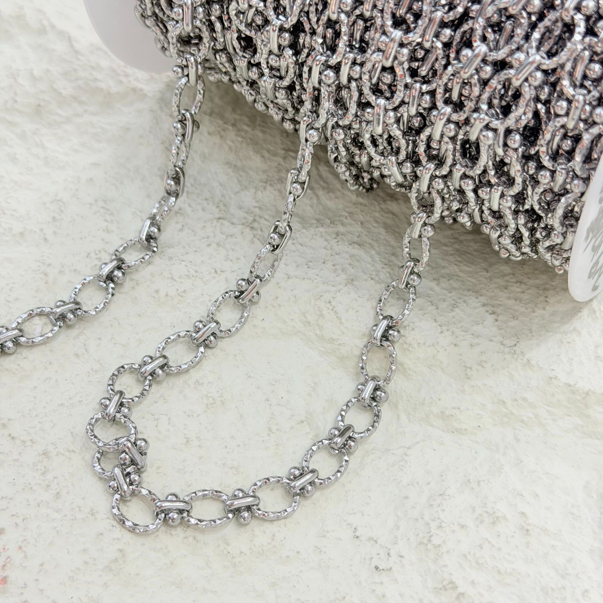 Titanio acero acero inoxidable doble barra cuentas cadena a granel DIY hecho a mano collar pulsera accesorios accesorios accesorios accesorios anticorrosión no fácil de perder color details Picture