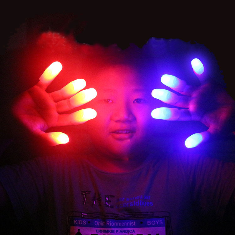 PVC finger cots, magic luminous finger lights, party cheering LED props, bar entertainment, stress-relieving toys, new and unique toys Specification image