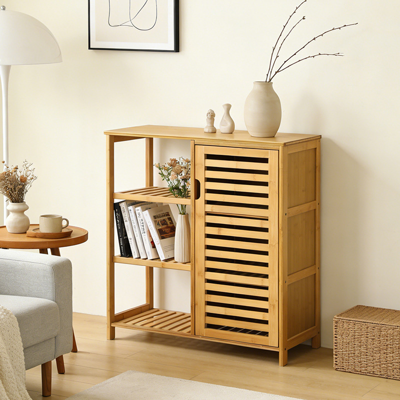 竹制浴室卫生间置物架落地式实木收纳储物架家装建材简易家具