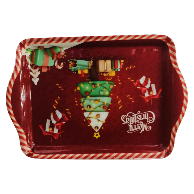 Direct sales from an export-oriented manufacturer of red Christmas tree gingerbread melamine commercial durable and shock-resistant square Christmas decorations Application Scenario