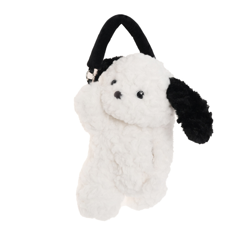 Creamy puppy plush creative tissue box, hand-held car home hanging paper bag, cute cartoon car home products Item Picture