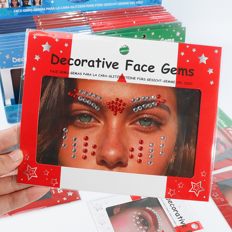 New makeup for the World Cup in the US, Canada and Mexico, eye corner stickers, facial decorations, 3d diamond ornaments, home decorations, wall paintings, diamond paintings and leather paintings Specification image