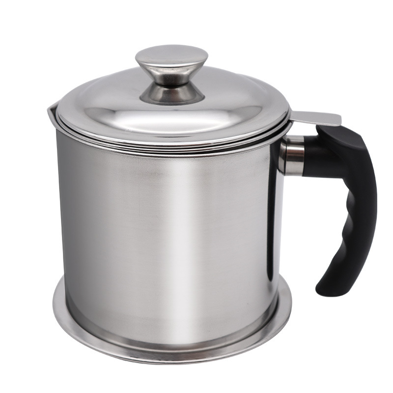 The 304 stainless steel oil filter cup with a filter screen and return oil cup, the same style as Douyin, is a kitchen tool for storing oil and leaking Item Picture