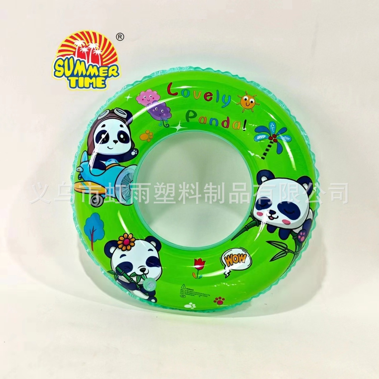 New Panda circle children's summer water inflatable toys, cute cartoon panda swimming rings, wholesale sports outdoor swimming products