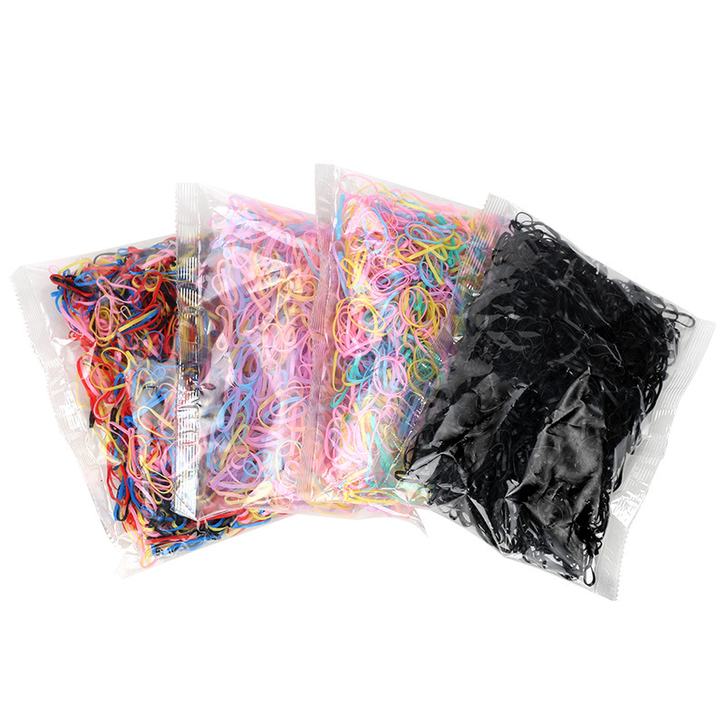 Thickened disposable black rubber band, Korean-style leather case, women's hair tie, hair accessory, cute hair band, durable hair tie Item Picture