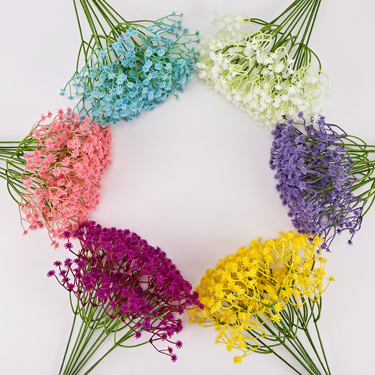 满天星仿真单支批发婚礼婚庆布置拍照道具插花园艺装饰办公文化仿真玫瑰