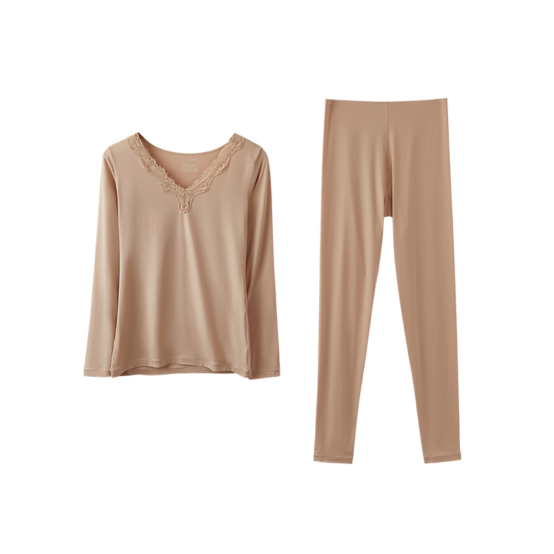 Autumn and winter ultra-thin invisible mask, skin care garment, high-elasticity thermal underwear set for women, skin-friendly and comfortable Item Picture