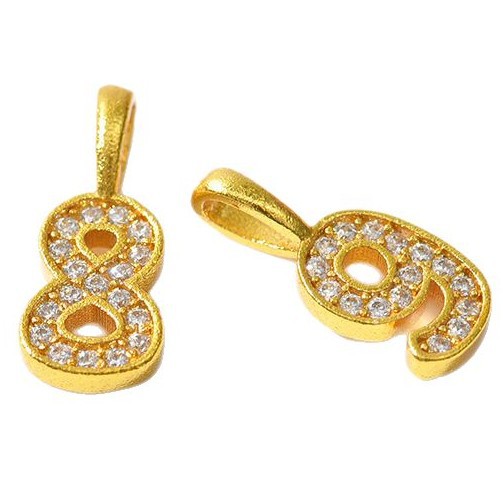 وقد تم توزيع قطع من الحلي اليدوية في شكل أرقام ذهبية ساخنة مزخرفة بالذهب Item Picture