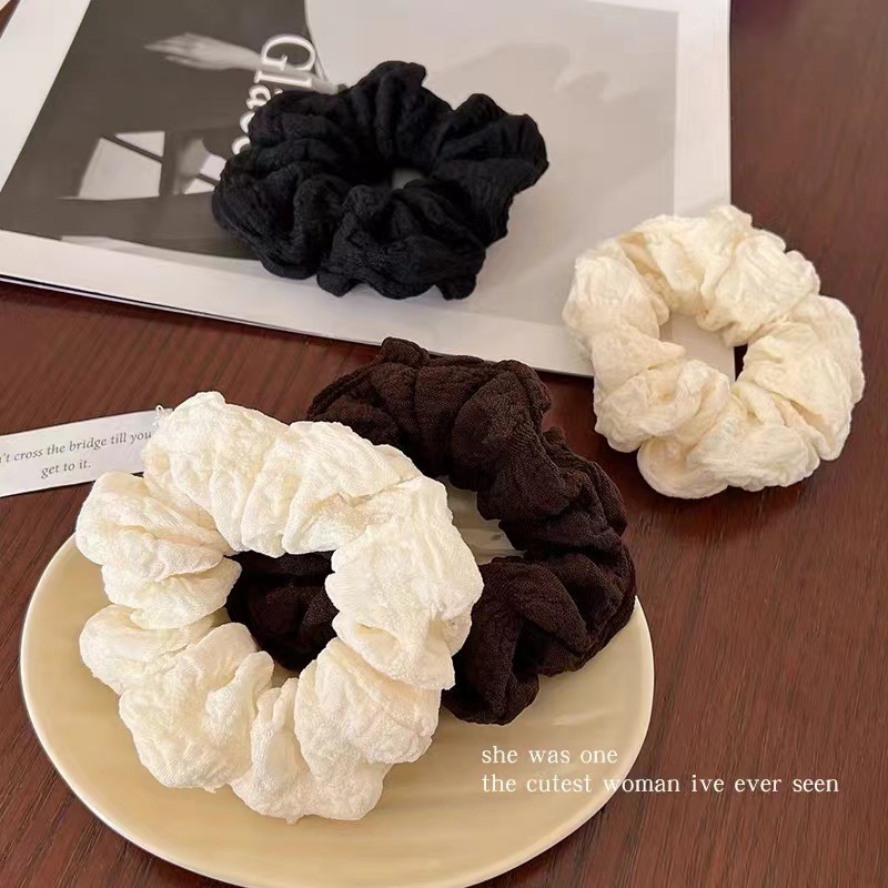 2024 New Korean-style high-end bun hair tie female pig large intestine rubber band hair tie Application Scenario