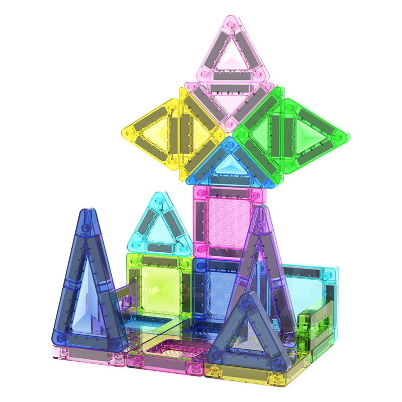Qianman's new macro color window magnetic sheet mini educational toy features random color single-sided magnetic building blocks and educational magnetic sheets Specification image