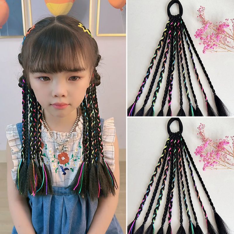 Colorful wigs, ponytails, girls' boxing braids, babies' dirty braids, braided hair ropes, children's braided hair styles Application Scenario