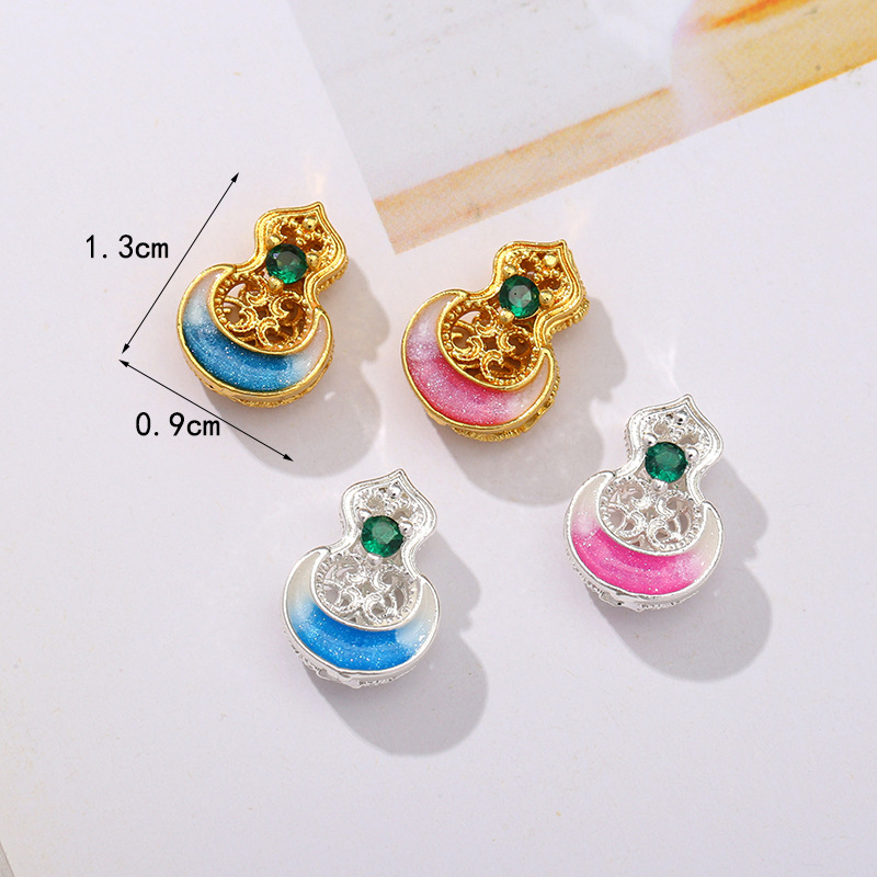New electroplated crystal gourd-shaped zircon hollowed-out bead bracelet necklace pendant accessory Specification image