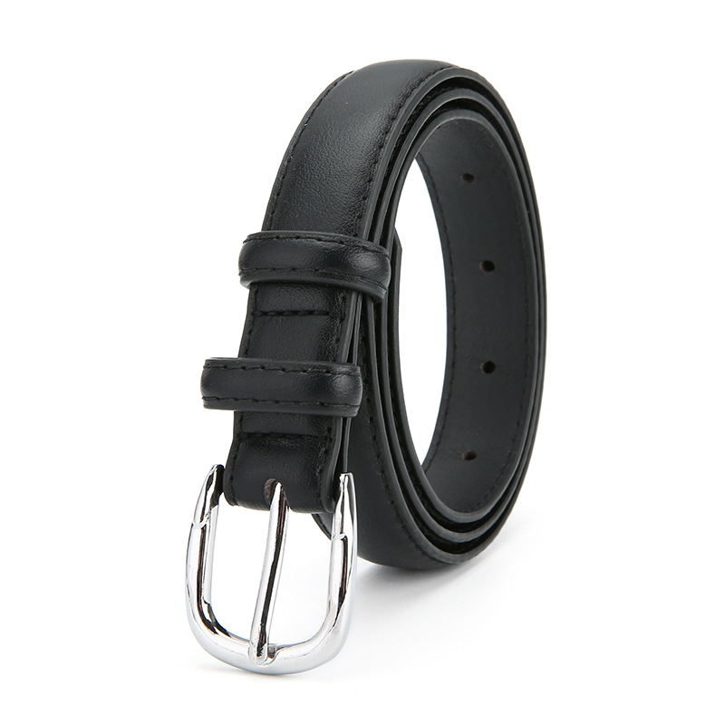 韩版简约黑色皮带男女通用百搭牛仔裤复古针扣时尚腰带服装配饰