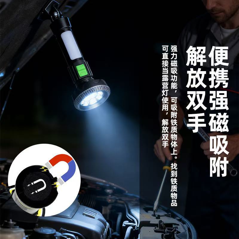 Cross-border bestseller multi-source high-intensity flashlight with magnet, inspection warning, camping lighting, daily necessities, handheld multi-functional lamp Application Scenario
