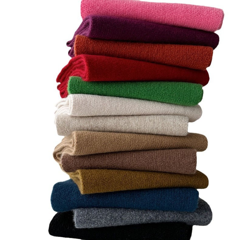 Australian pure wool couple scarves, new autumn and winter style, versatile knitted warm solid color women's winter scarf clothing accessories Item Picture