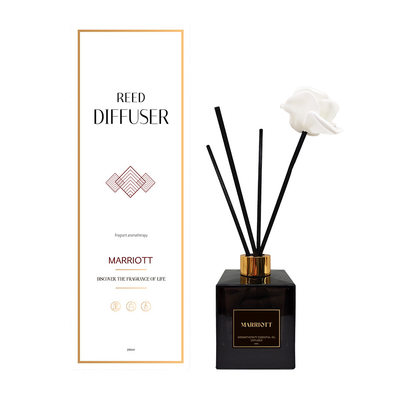 Supermarket quality black square bottle flameless aromatherapy essential oil, bedroom and living room fragrance display items, household perfume wholesale, household appliances, aroma diffuser Item Picture