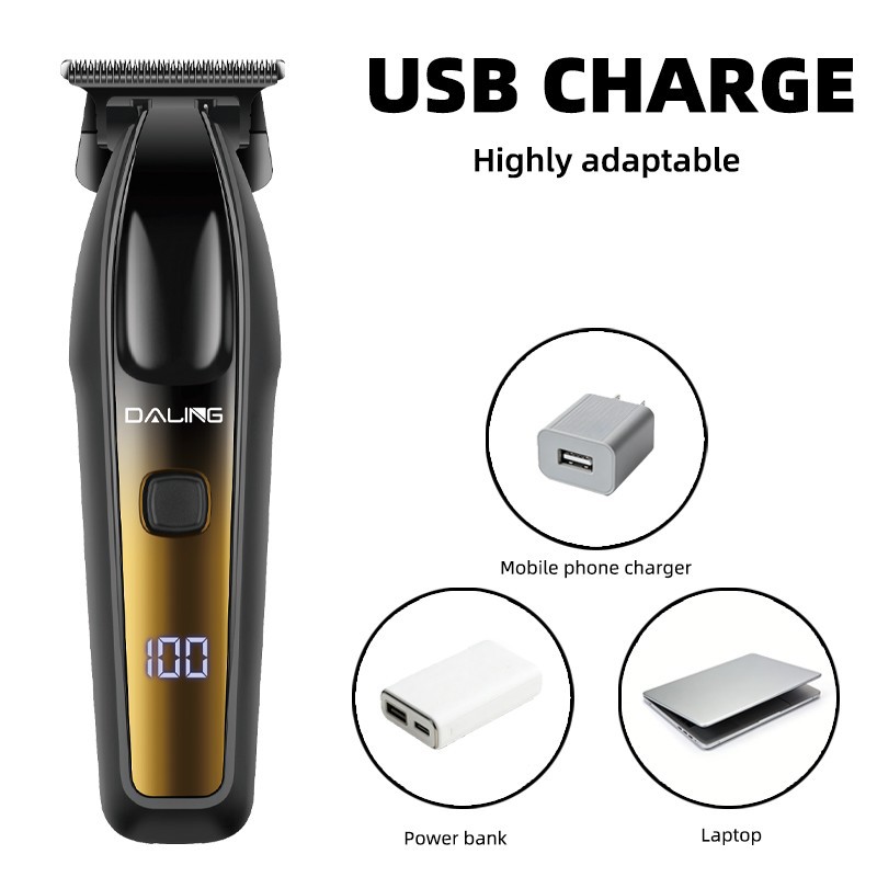 The DALING 1969 professional hair clipper comes with a digital display USB charging electric clipper for shaving and hairdressing Application Scenario