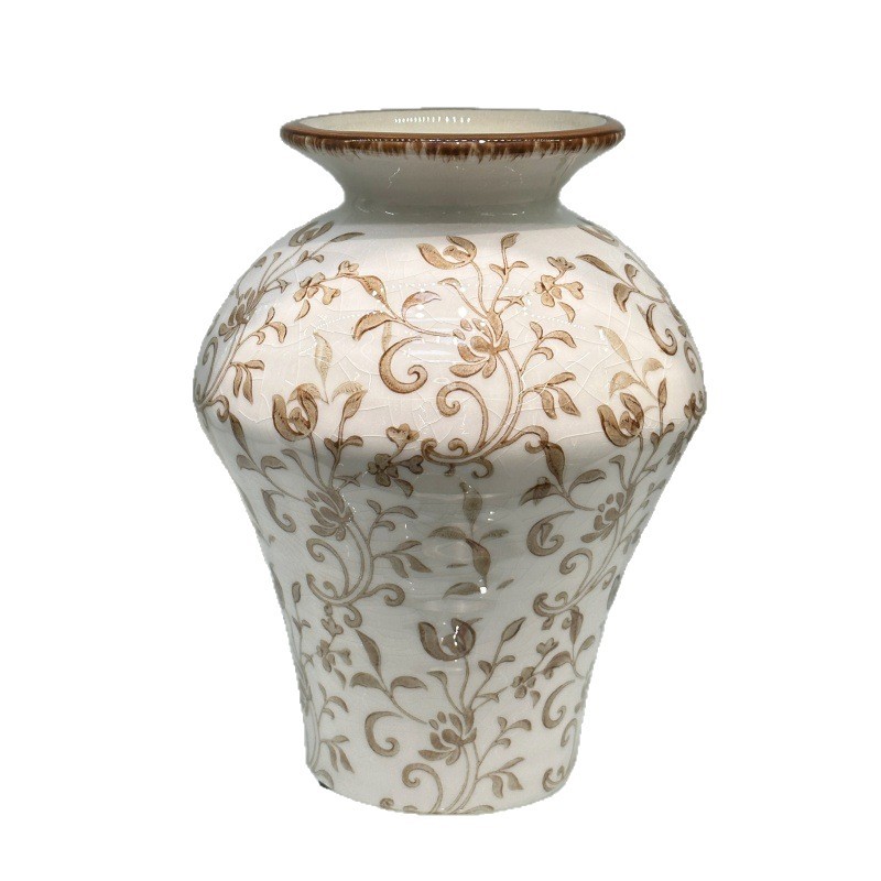 Creative European-style ceramic flower arrangement vases, living room tea table, TV cabinet decoration, dried flower vases, ceramic packaging containers, ceramic bottles Item Picture