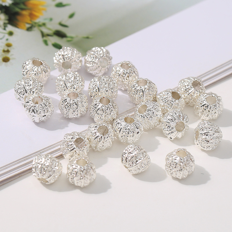 Wholesale of diy bracelet, necklace and string accessories with strong color retention, sand gold copper cat's eye round beads and lotus beads Application Scenario