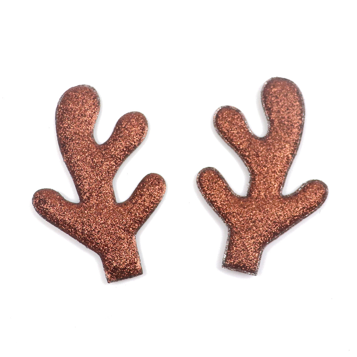 双面闪粉立体圣诞鹿角超声波压花发箍DIY饰品配件材料批发