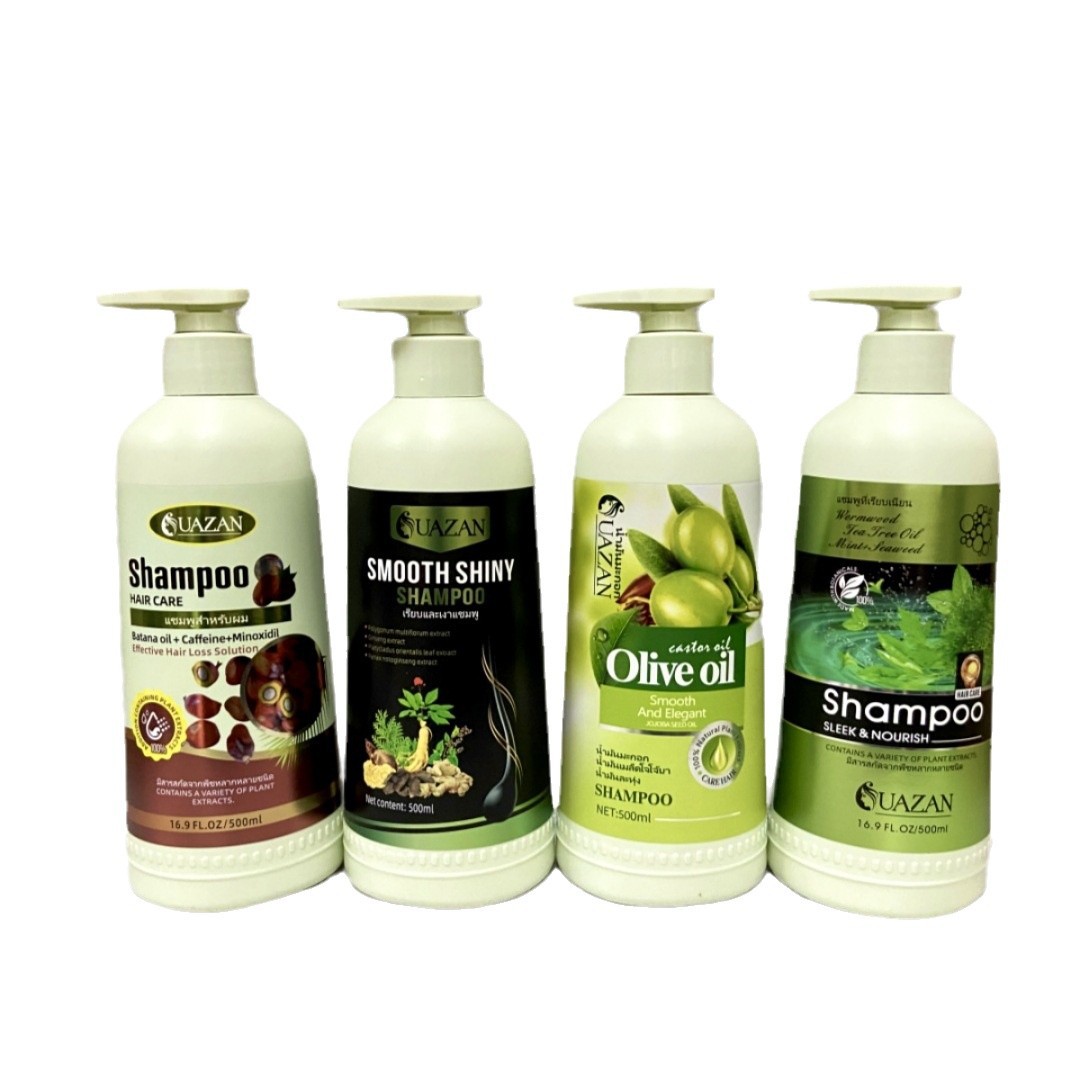 UAZAN Ginseng, Olive and Mint Shampoo is smooth, refreshing and fragrant. It is suitable for cross-border hair care, personal care and hair styling Item Picture