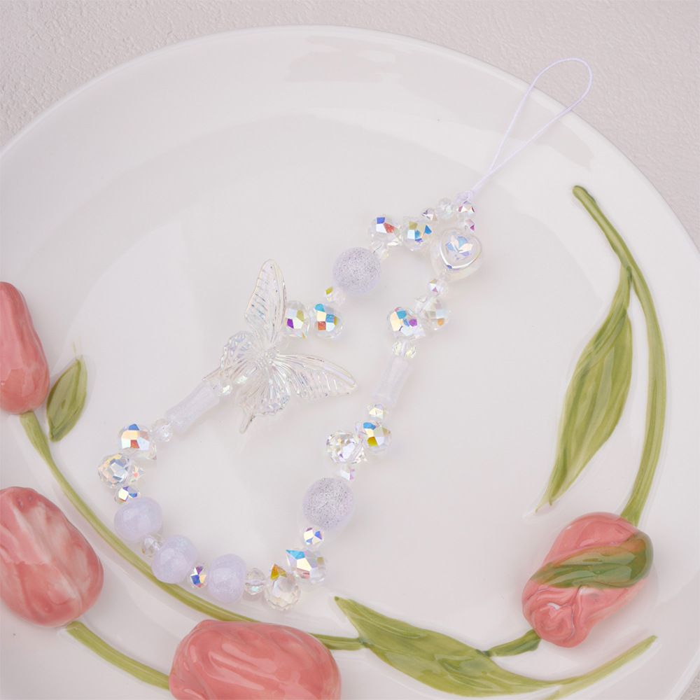 Sweet light purple candy, cute bow, mobile phone chain, ccd pendant, bag accessory, sweet girl's best friend accessory Application Scenario